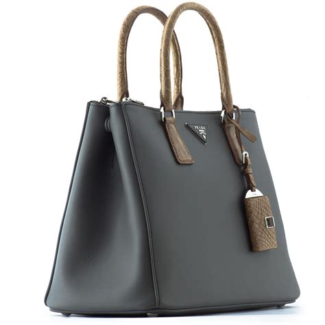 prada grey leather bag